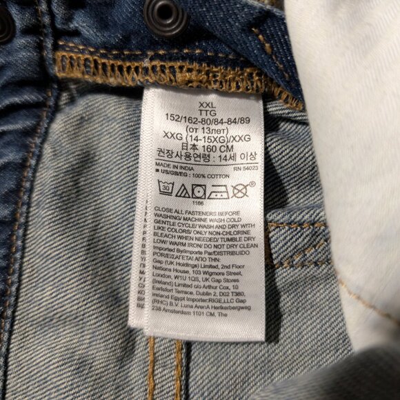 Gap kids denim overalls medium indigo blue size XXL - Picture 12 of 16